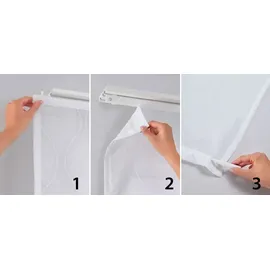 Gardinenbox 1er Set Schiebegardine Flächenvorhang Mikrofaser Vorhang Gardine Raumteiler HxB 245x60 cm Weiß Matt Paneelwagen Beschwerungsstange, 85600N