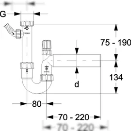 LE SANITAIRE Haas PP-Röhrensiphon 1 1/2" DN50 mit einem Geräteanschluss und Rohrbelüfter