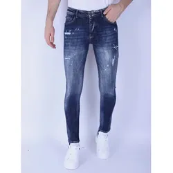 Local Fanatic  Slim Fit Jeans Denim Blue Stone Washed Jeans Slim  in Blau, US 34 / 34