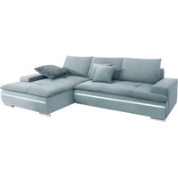 Mr. Couch Ecksofa »Haiti L-Form«, wahlweise mit Kaltschaum (140kg Belastung/Sitz), Bettfunktion, blau