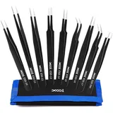 luxuskollektion Pinzetten Set 9-teilig Edelstahl schwarz