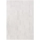 Teppich In-/Outdoor Kurzflor 3D-Optik Polypropylen Terrasse Creme Rechteckig 160x230 | Kadima Design