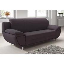 TRENDMANUFAKTUR 3-Sitzer TRENDMANUFAKTUR "Rondo II zeitlos und bequem", braun (rosybraun), B:207cm H:85cm T:94cm, Struktur ( 100% Polyester), Sofas, wahlweise mit komfortablem Federkern, mit extra breiten Armlehnen