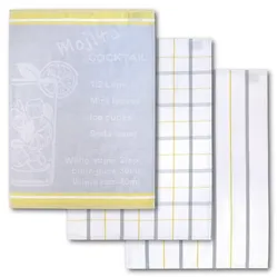 Dyckhoff Geschirrtuch 3er Set 'Mojito' 50 x 70 cm Limette - Gelb