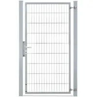 deutsche zauntechnik Flügeltor 100 x 180 cm Silber/Metall