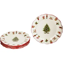 4er Set Maestro Natale Weihnachten Kuchenteller aus Keramik - 965/21