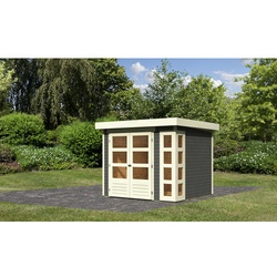KARIBU Gartenhaus »Kerko 3«, Holz, BxHxT: 242 x 211 x 217 cm (Außenmaße inkl. Dachüberstand) - grau