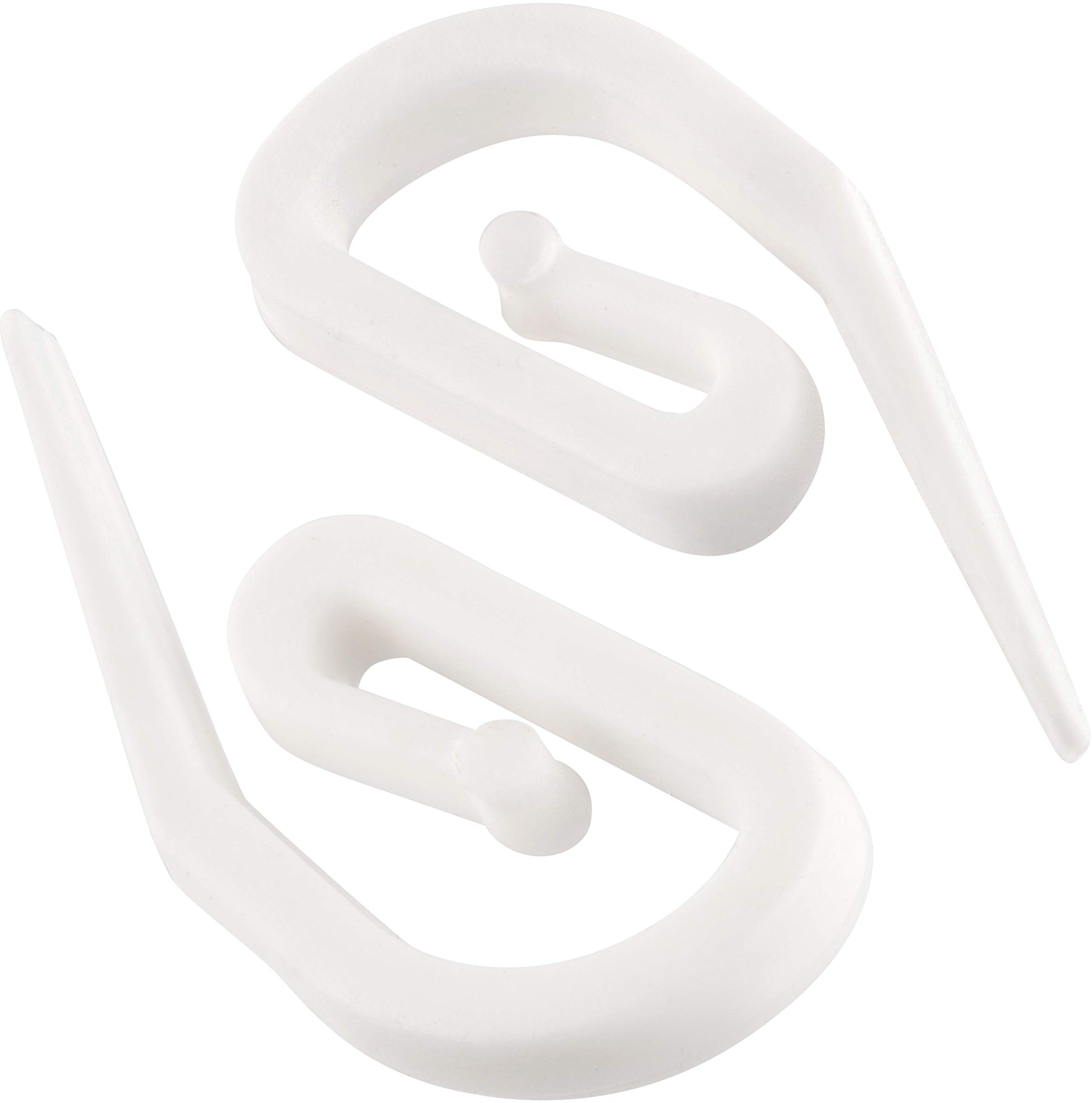Bead Shop Weiß Kunststoff Vorhang Haken – 100 Stück (27,5 x 10,8 mm)/Vorhängen Gardinen/Bleistiftfalten/Tape Top/Dusche Vorhang,