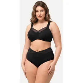 Ulla Popken Damen große Größen Übergrößen Plus Size Bügel-BH, Softschale, Mesh-Einsatz schwarz 105B 728703100-105B - 105B