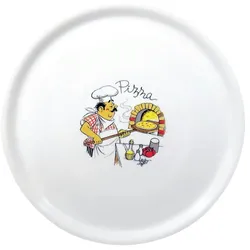 Gastronoble Saturnia Napoli Pizzateller - 31cm - 12 Teller - mit "Koch"-Verzierung
