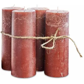 Loberon Mirabeau Stumpenkerze 4 St. rostrot