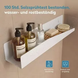 doporro Duschablage ohne Bohren 50 cm, Duschregal Weiß zum Kleben oder Bohren, rostfreier Badezimmer Organizer , Küche, Reglo-15