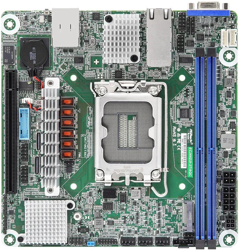 ASRock Mainboard EC266D2I-2T/AQC mini-ITX Sockel 1700 DDR5-only Single - Mainboa