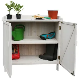 HABAU Gartentisch mit Unterschrank, grau,