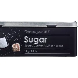 5five simply smart Würfelzuckerdose Black Edition, Weißblech, Schwarz, für 1 kg, 136313 - Schwarz