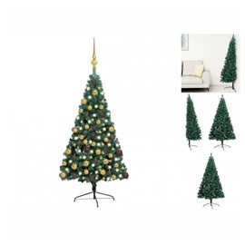 vidaXL Künstlicher Halber Weihnachtsbaum mit LEDs Schmuck Grün 180 cm