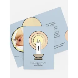 Einladungskarten Taufe selbst gestalten mit Spruch und Fotos im Onlinedesigner bei Meine-Kartenmanufaktur.de