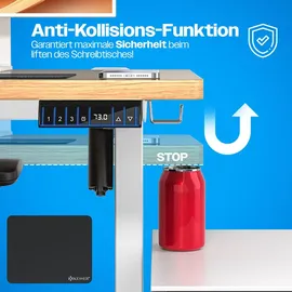 Kesser KESSER® Höhenverstellbarer Schreibtisch elektrisch Ergonomisch Steh-Sitz Schreibtisch 3-Funktions-Memory Steuerung Inkl. 360° Rollen USB-Ladeanschluss Computertisch für Homeoffice