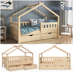 VitaliSpa Design Kinderbett 160x80 Babybett Jugendbett 2 Schubladen Lattenrost