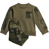 adidas Seasonal Essentials Camo Fleece Jogginganzug Olive Strata/Black 86