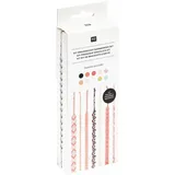 Rico Design DIY Freundschaftsarmbänder Set, Fashion Colours, 10x8 m Stickgarn in 10 verschiedenen Farben, 100 % Baumwolle, Neon 100% Polyester