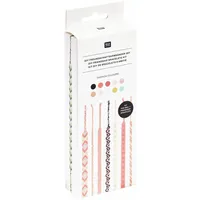 Rico Design DIY Freundschaftsarmbänder Set, Fashion Colours, 10x8 m Stickgarn in 10 verschiedenen Farben, 100 % Baumwolle, Neon 100% Polyester