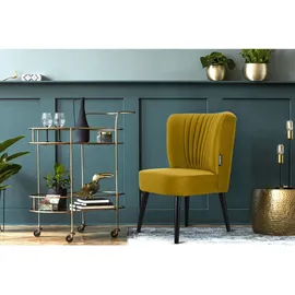Konsimo Cocktailsessel Duco Velours 63 x 89 x 65 cm Gelb/Schwarz