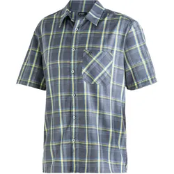 Funktionshemd MAIER SPORTS "Mauro", Herren, Gr. 68, Normalgrößen, blau (hellblau), 85% Polyester, 15% Viscose, Kurzarm, Hemden, Kariertes Kurzarm-Hemd für Wandern, Reisen und Freizeit