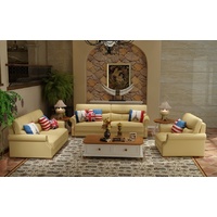 JVmoebel Sofa Ledersofa Couch Wohnlandschaft 3+2 Sitzer Garnitur Modern Sofa neu, Made in Europe beige