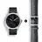 42 mm schwarz/silber, Lederarmband schwarz/silber
