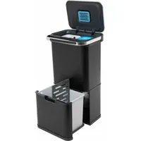 Sensor-Mülleimer 60L Selbstreinigungsfunktion und Aktivkohle-Filter Schwarz - Svita