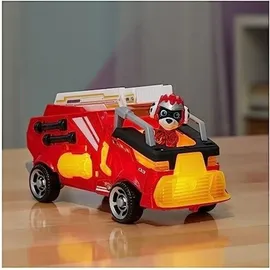 Paw Patrol Mighty Kinofilm Fahrzeug von Marshall mit Welpenfigur Rot/Gelb