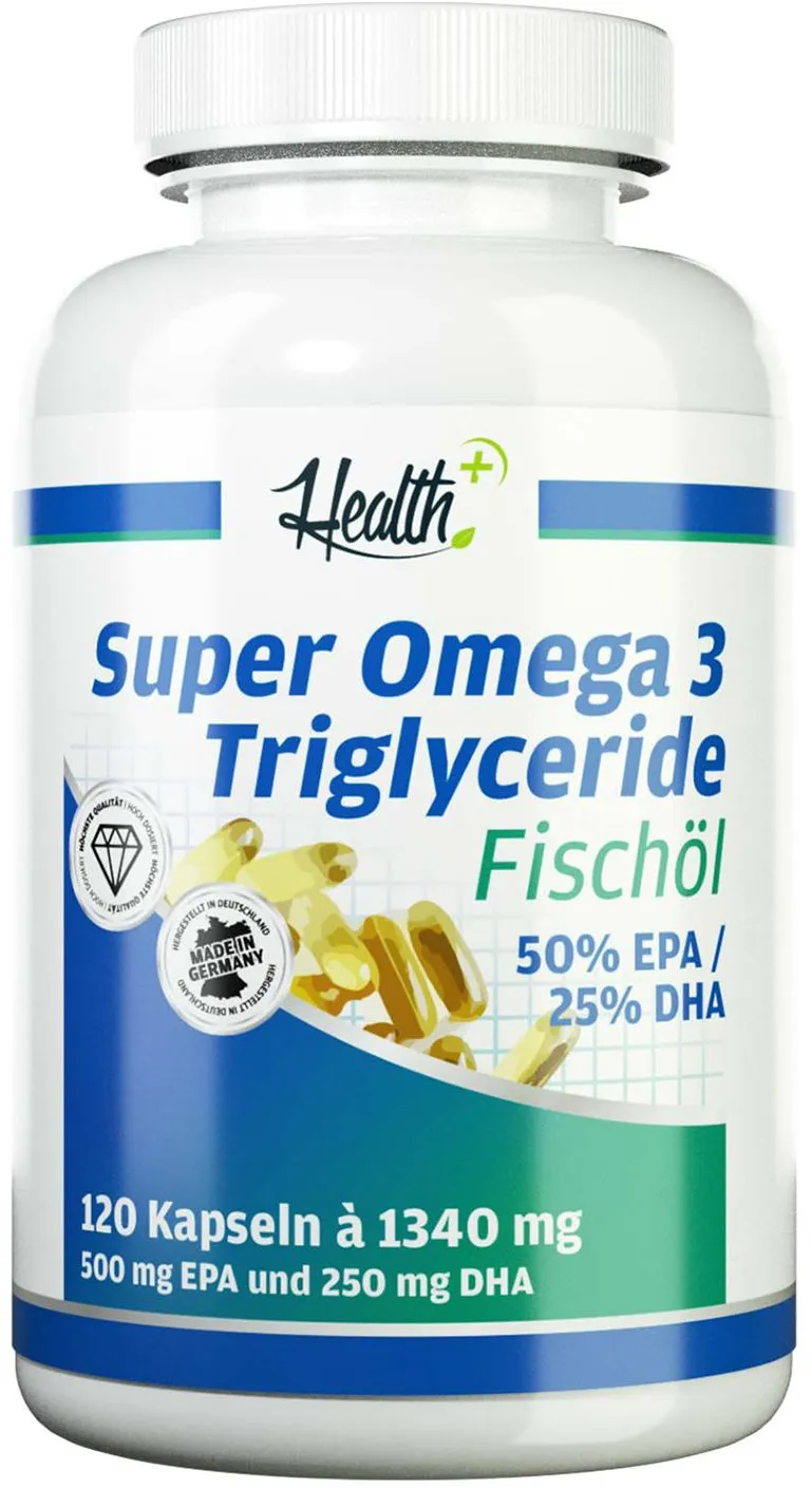 Health+ Super Omega 3 Triglyceride Fischöl Kapseln 120 St