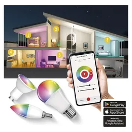 EMOS LED-Reflektorlampe MR16 4,8W GU10 RGB 2700-6500 K