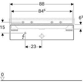 Geberit Xeno2 88x22x46,2cm, matt/greige, mit Schublade