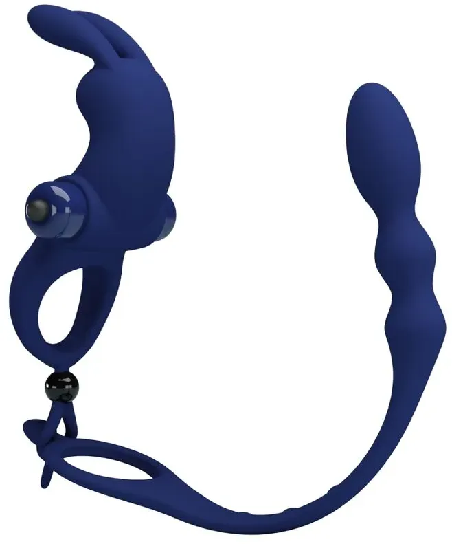 PRETTY LOVE - AYAD RABBIT VIBRATORRING MIT STECKER BLAU