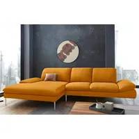 W.SCHILLIG Ecksofa enjoy&MORE, Designsofa, bequem, zeitlos und elegant, L-Form, mit Sitztiefenverstellung, Füße silber matt, Breite 340 cm gelb