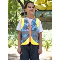 Korntex Kinder Warnweste Action Line Vehicle - signal yellow - XS (5-7 Jahre)