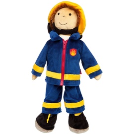 sigikid Soft-Puppe Lern-Feuerwehrmann (45cm) in blau