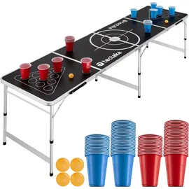 Tectake Bierpongtisch klappbar 60 cm x 240 cm x 70 cm 100 St. Schwarz