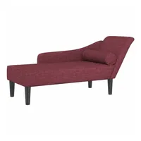 vidaXL Chaiselongue mit Kissen Weinrot Stoff