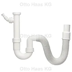 HAAS Röhren-Siphon 2805 DN40/50 flexibel, Spüle, Küche, Geräteanschluss, weiss