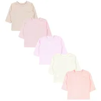 TupTam Baby Mädchen Langarmshirt Sterne 5er Pack, Farbe: Rosa