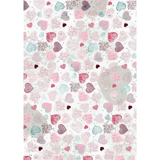 Heyda Motivpapier HEYDA 204772741 Motivkarton Herzen groß A4 (21 x31 cm inkl.