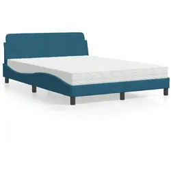 Bett mit Matratze – Blau, 120x200 cm – Stilvoll & Bequem