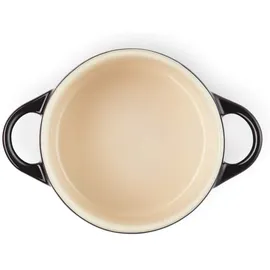 Le Creuset Mini Cocotte 10 cm schwarz glänzend