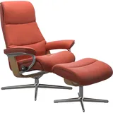 Stressless Relaxsessel STRESSLESS "View", braun (henna), B:78cm H:108cm T:78cm, Sessel, Relaxsessel, mit Cross Base, Größe S, M & L, Holzakzent Eiche