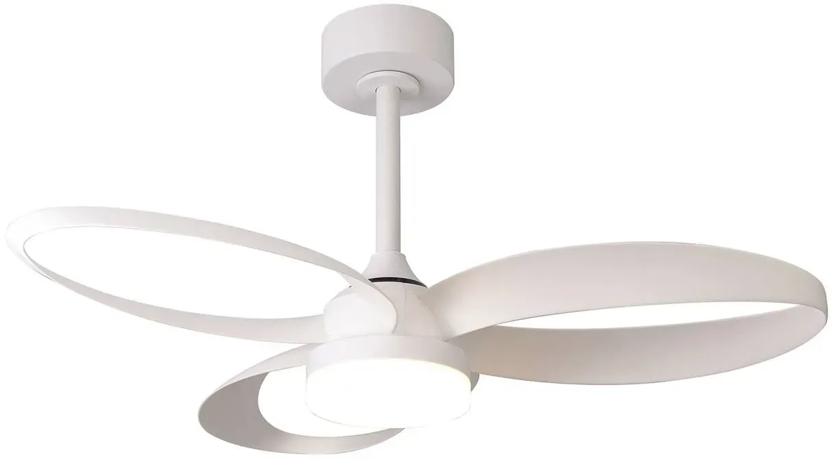 Mantra Iluminación LED-Deckenventilator Infinity, weiß, DC leise Ø 93 cm CCT dimmbar, weiß / opal, für Wohn- / Esszimmer, Kunststoff, Modern - 93 cm - 93 cm - 43.5 cm