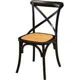 Moderner Stuhl Aus Eschenholz Und Rattan 88x48x52 Vintage-esszimmer- Und Küchenstuhl, Rustikale Thonet-stühle Antikschwarz