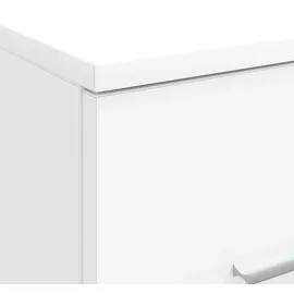 vidaXL Badezimmerschrank Inzwischen 30 x 35 x 50 cm Weiß Spanplatte/Massivholz
